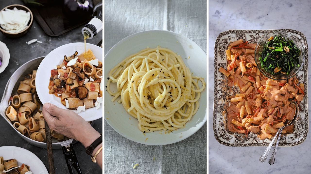 Three pasta dishes