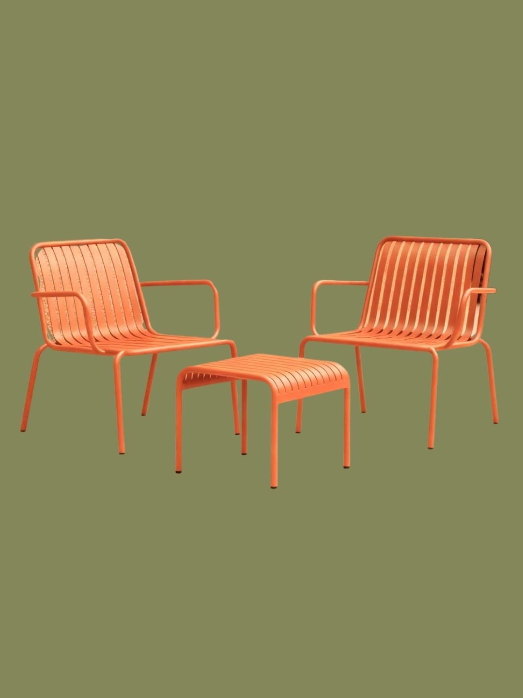 Tikamoon, Gaby - 2-Seater Orange Metal Lounge Set
