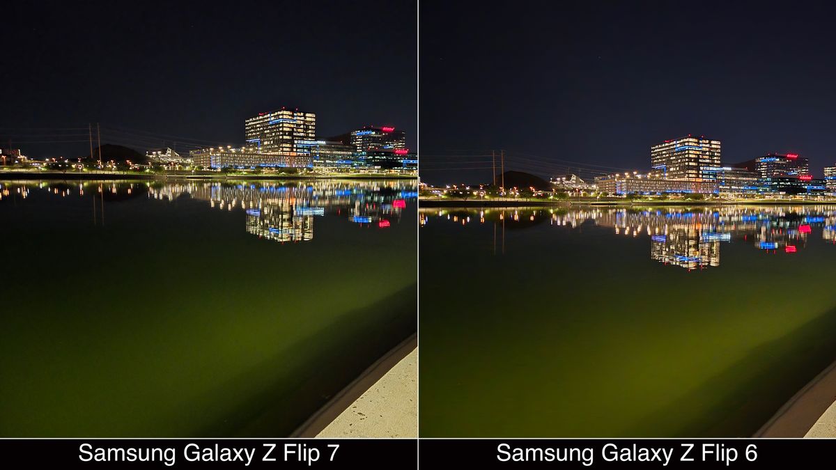 Low-light camera comparisons shot on the Galaxy Z Flip 7 and Galaxy Z Flip 6.