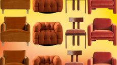 Orange accent chairs