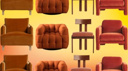 Orange accent chairs