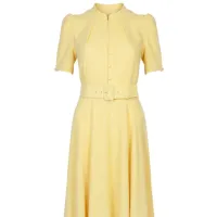 Ahana Short Sleeve Dress in Lemon, $910 (£720) | Beulah London