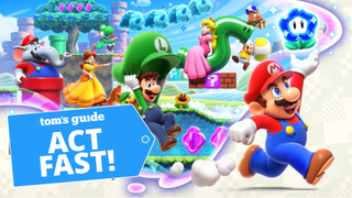 Animated image of Super Mario Wonder game with Toms Guide act fast logo