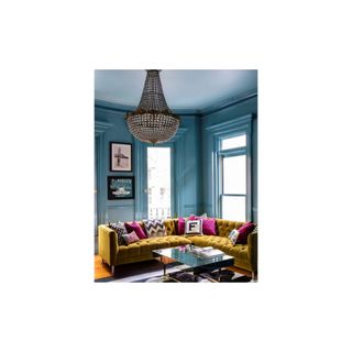 Farrow & Ball Stone Blue living room