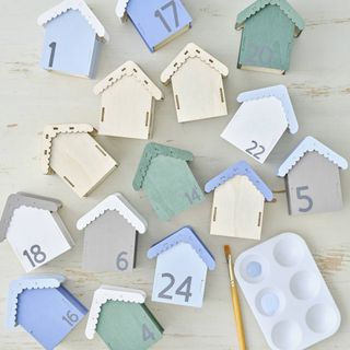 Wooden advent houses