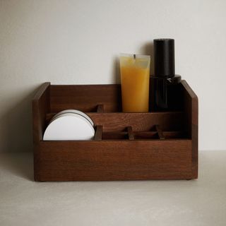 Dark Brown Small Wooden Organizer