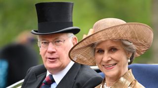 Birgitte, Duchess of Gloucester and Prince Richard, Duke of Gloucester are seen during Trooping the Colour