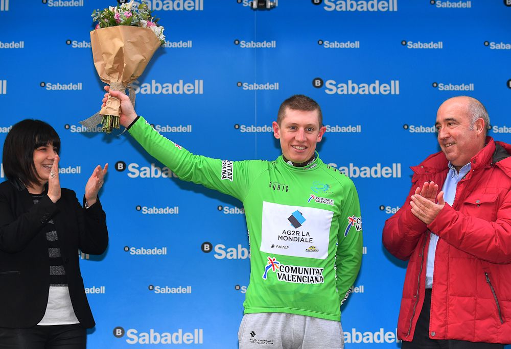 Cyril Gautier in green after stage 2 in Valencia