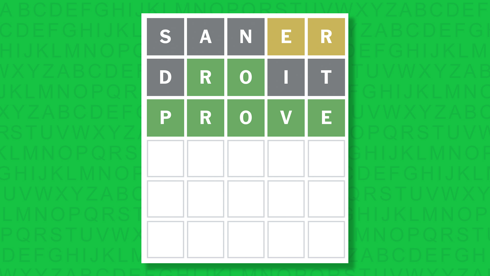 NYT Wordle answer for game 1936 on a green background