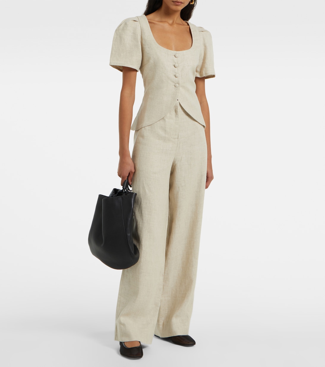 Meave Linen Wide-Leg Pants