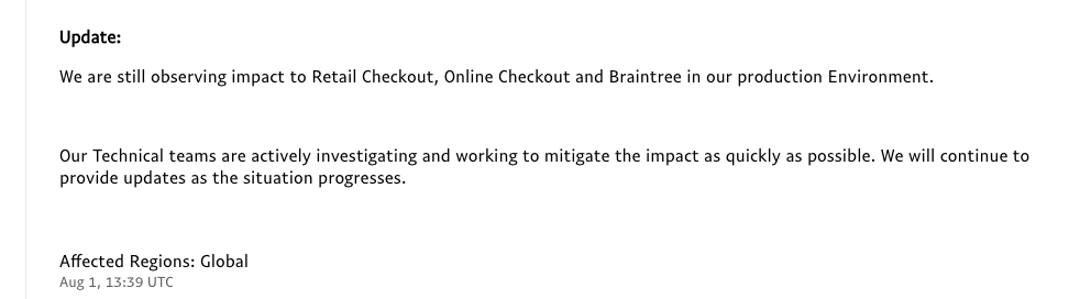 PayPal status