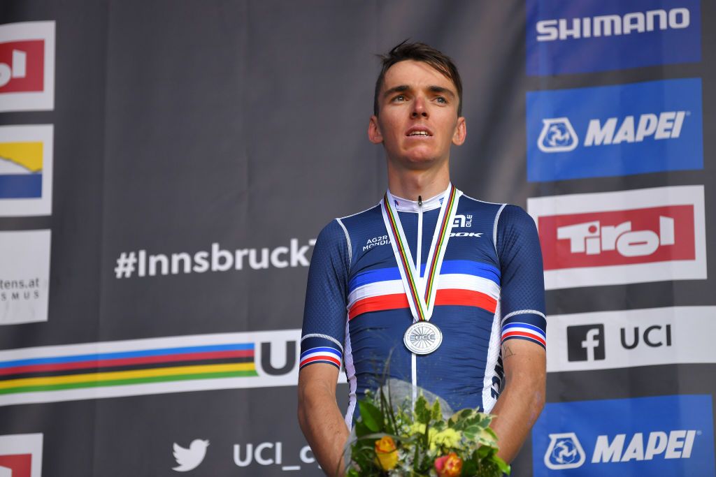 Romain Bardet (France) with the silver medal