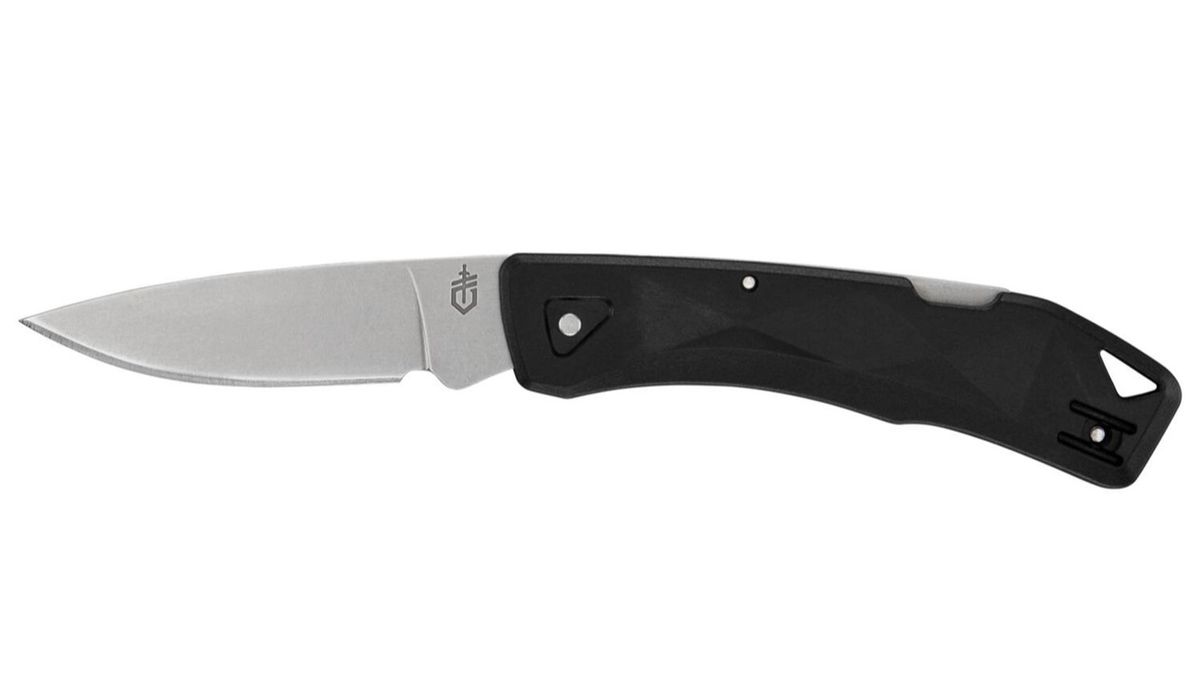 Gerber LST Ultra knife in black, with blade open