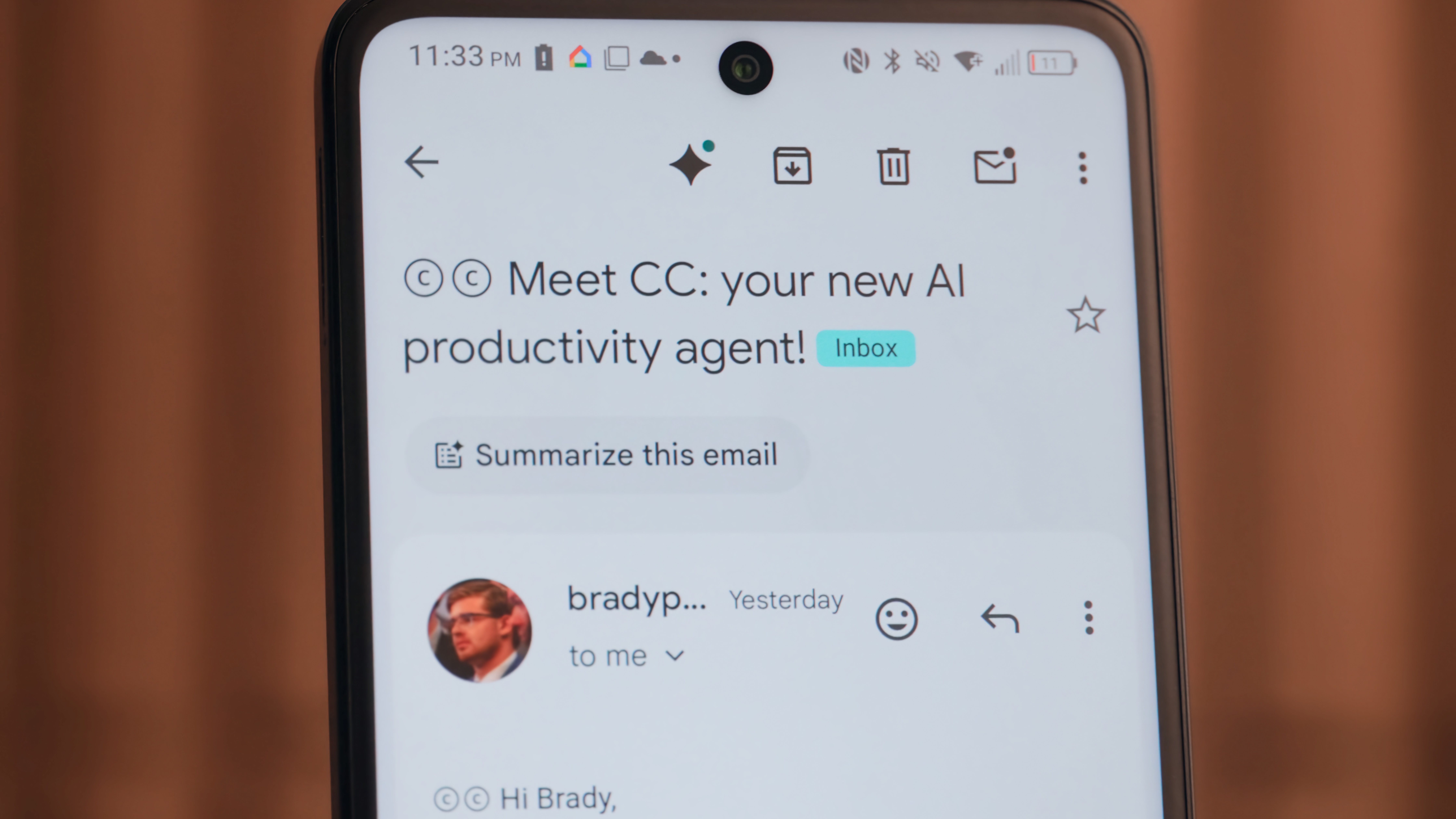 The Google CC agent in Gmail.