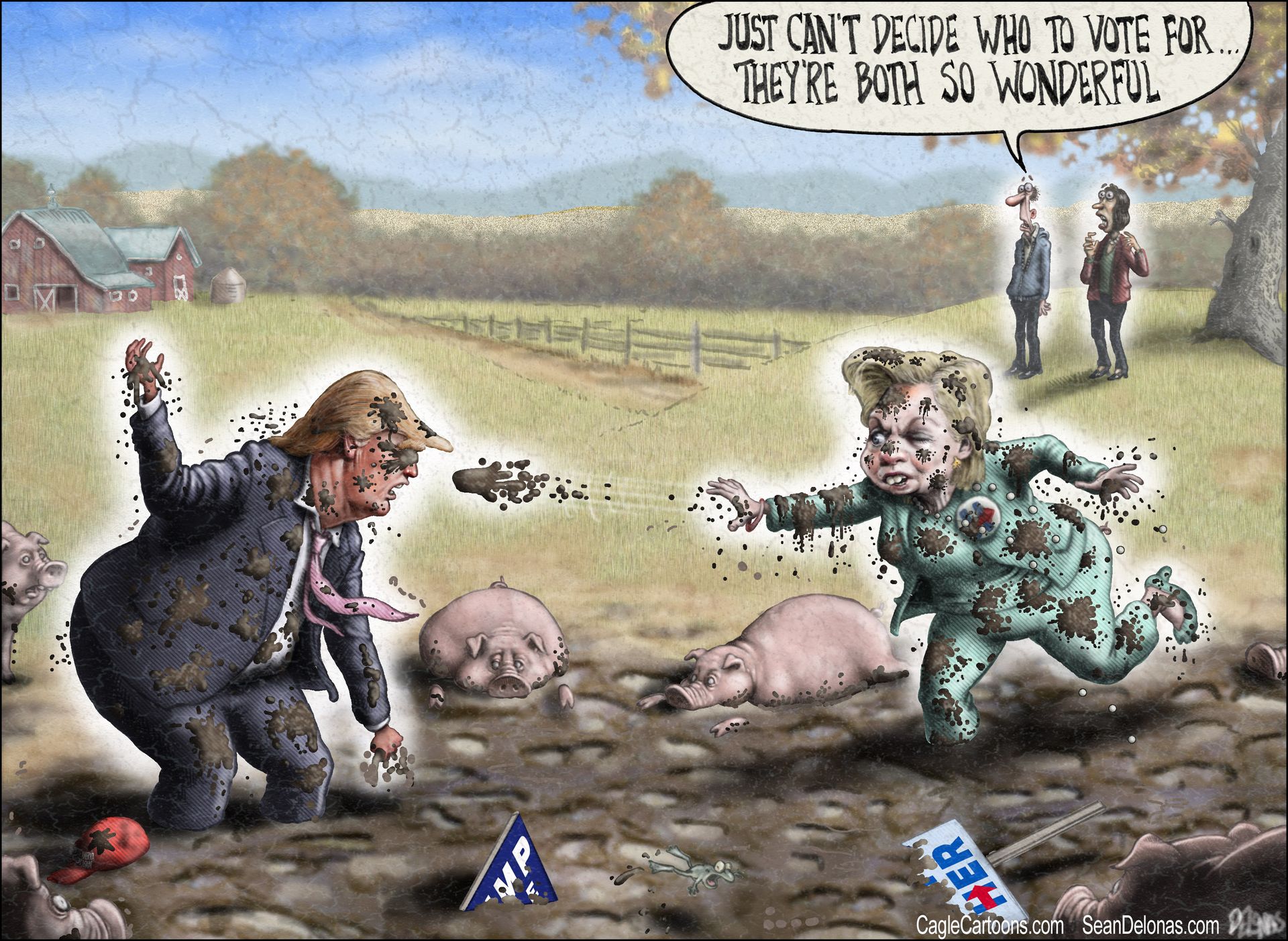 Political cartoon U.S. 2016 election mudslinging | The Week