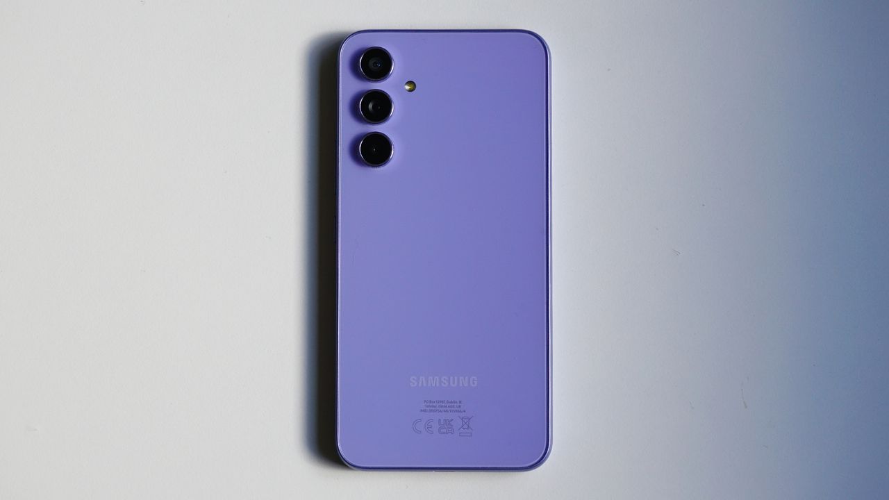 Samsung Galaxy A54 review Awesome Violet back straight