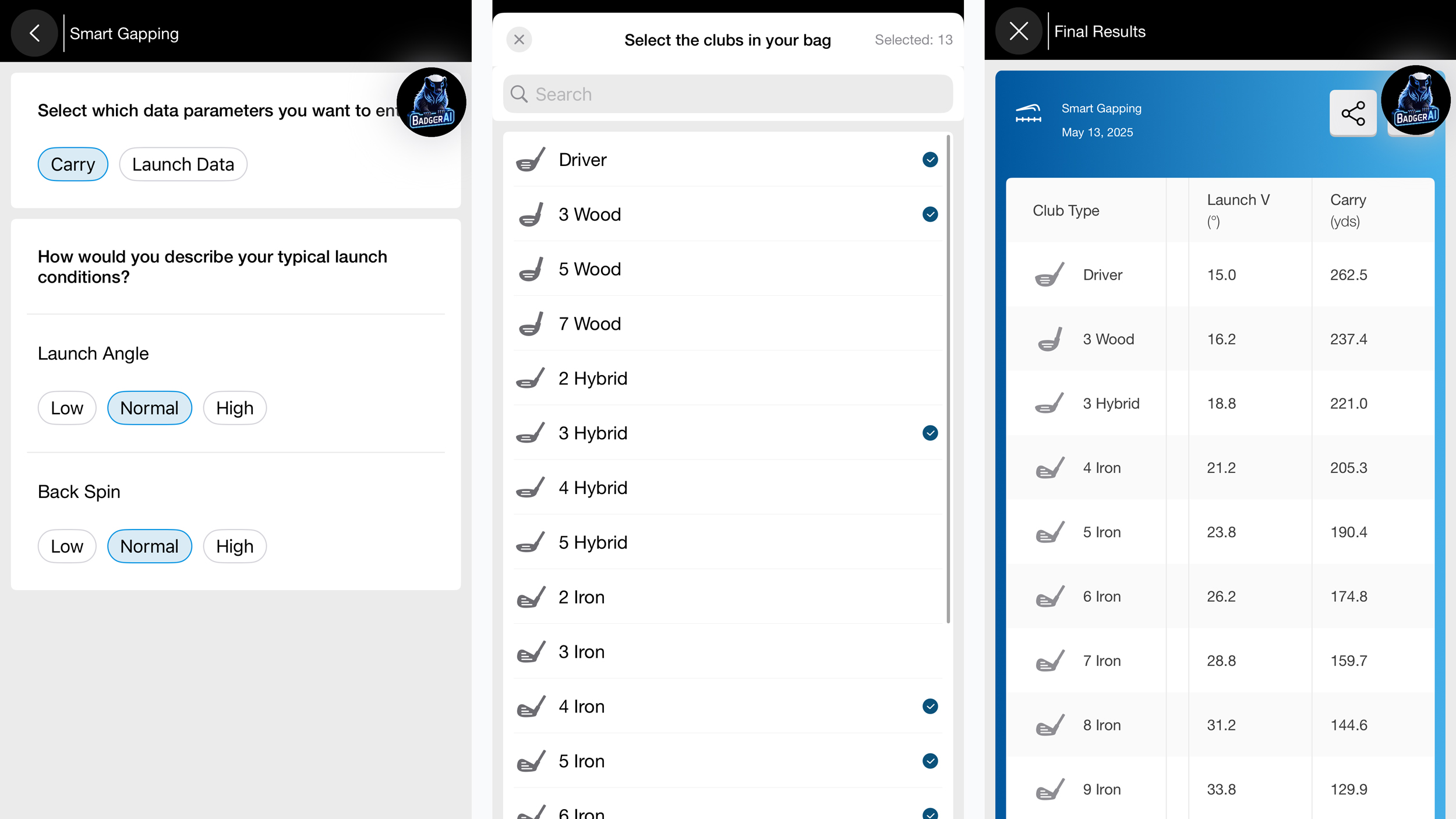 FlightScope i4 Rangefinder FS Golf app screens