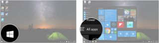 Click on the Start menu button and then click on All apps.