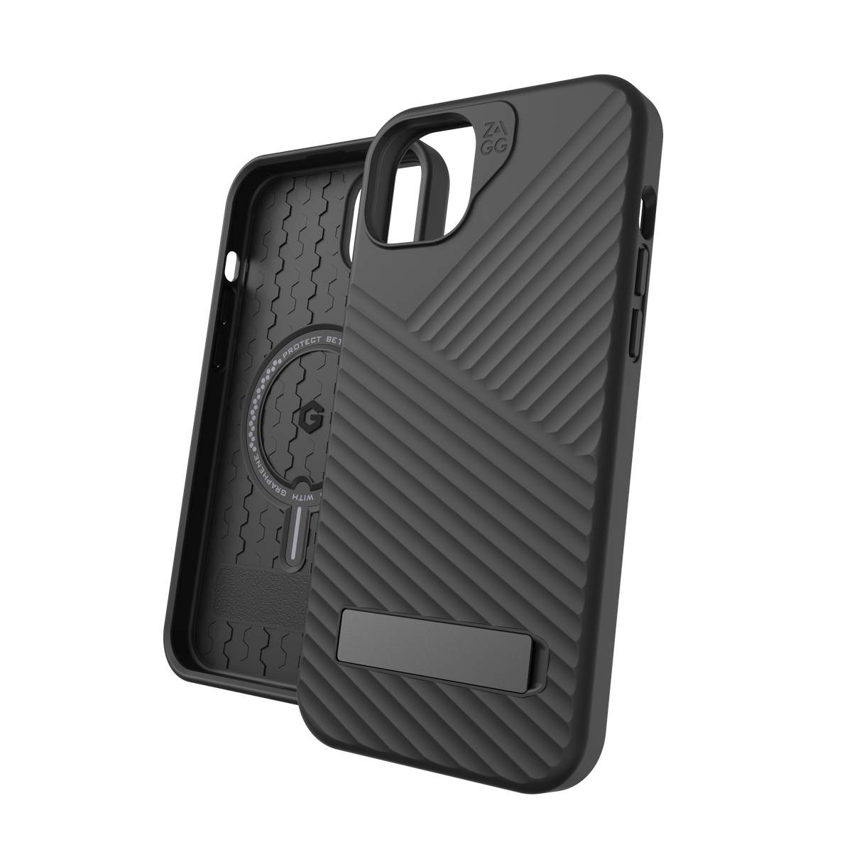 Custodia Zagg Denali Ultra Protettiva Per IPhone 15 Pro (6.1'') 2023 – Nero, Antiscivolo, Con Kickstand