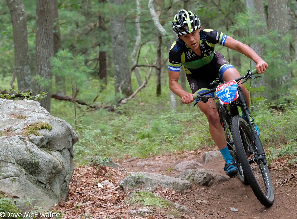 Crystal Anthony (Riverside Racing) riding in fifth position during the second lap