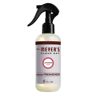 A bottle of Mrs Meyer lavender scented room spray