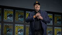 Kevin Feige at the Marvel Hall H panel during San Diego Comic-Con