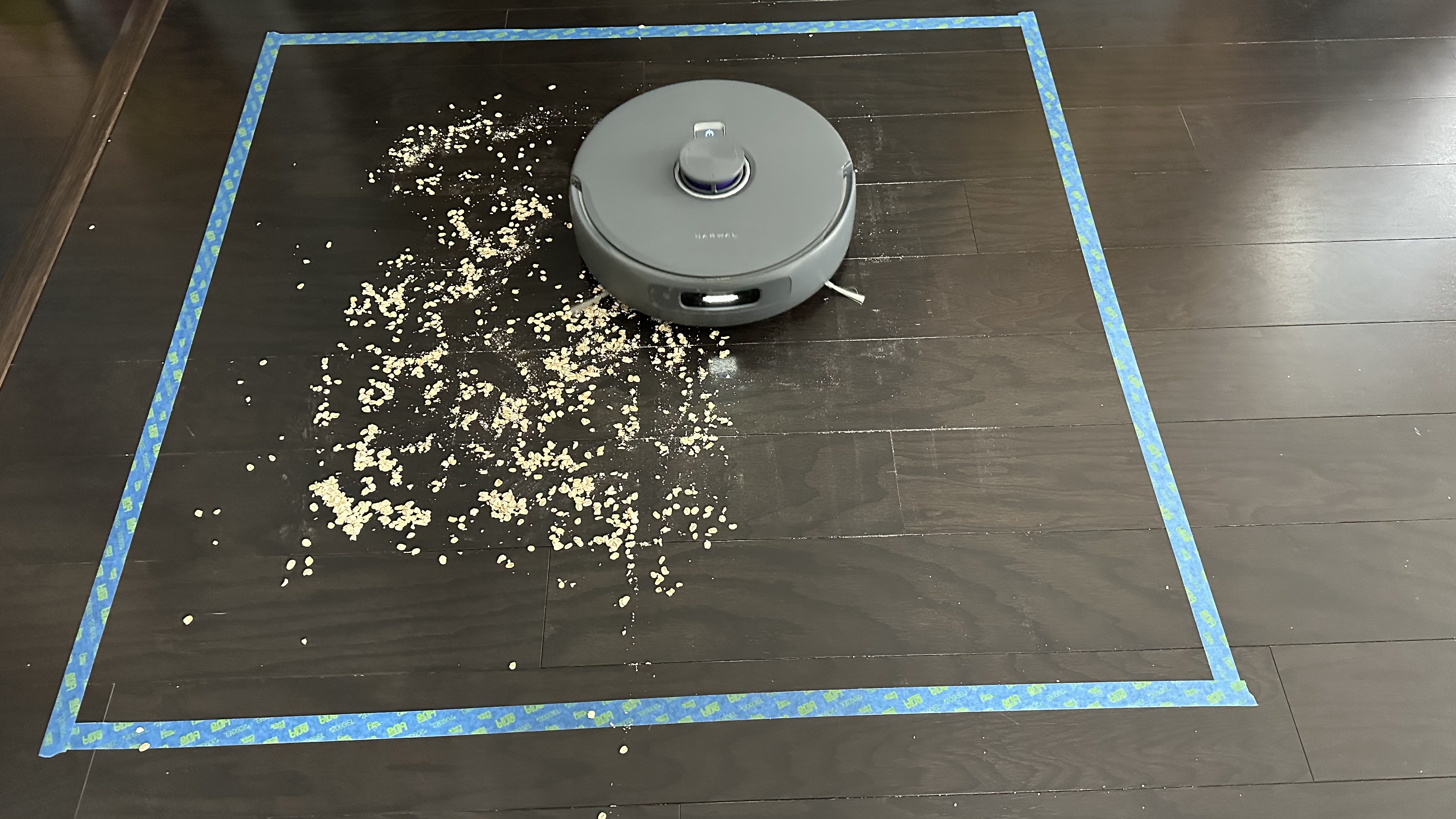 First run of the vacuum during oats on hard flooring testing