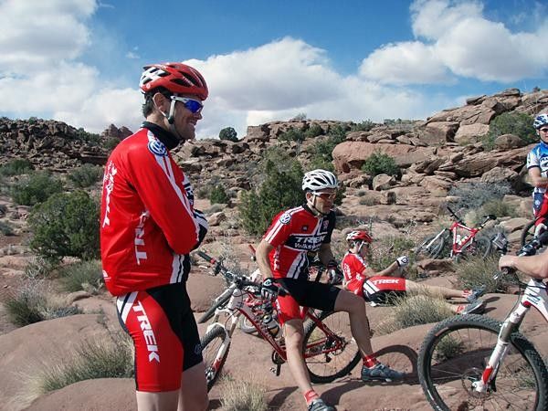 Time for a chat after a day of training in Moab.