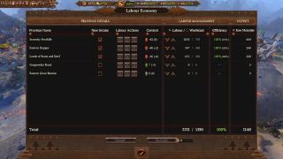 Total War: Warhammer 3 Chaos Dwarfs - The economy screen