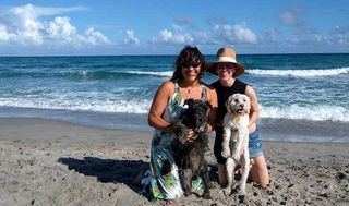 Lisa with her friend Brandi and their dogs in Delray Beach.Lisa's mini schnauzer, Otto has his own Facebook page.