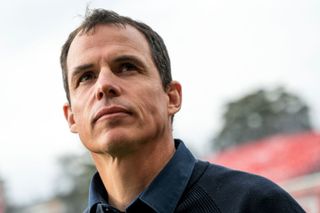 Lorient's French head coach Regis Le Bris is pictured after winning the French L1 football match between Stade Brestois 29 (Brest) and FC Lorient at Stade Francis-Le Ble in Brest, western France on October 9, 2022