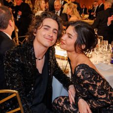 Timothée Chalamet and Kylie Jenner attend the 81st Golden Globe Awards