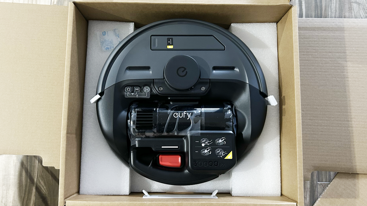 Eufy robot vacuum in box