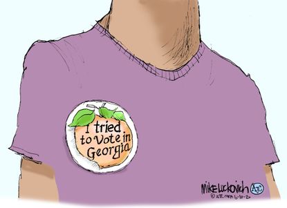 Editorial Cartoon U.S. Georgia primary voting problems
