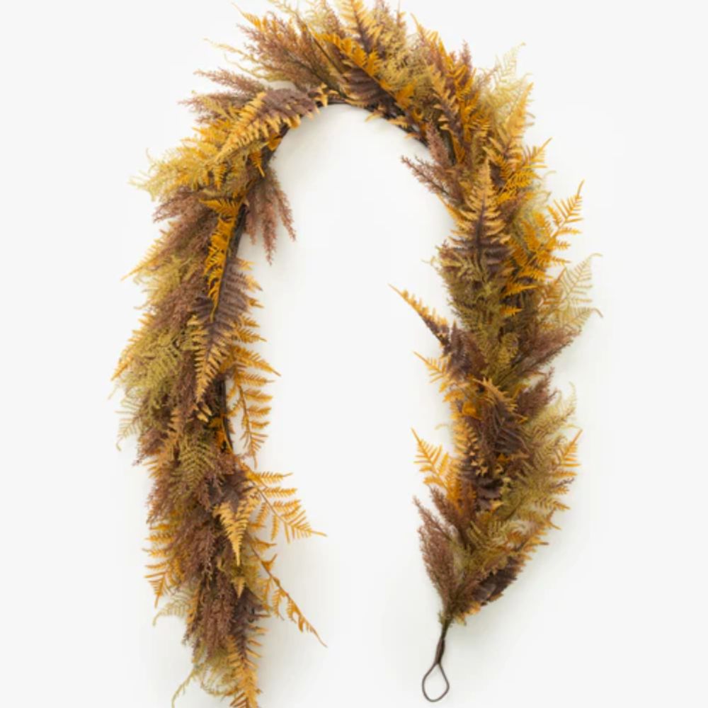 Golden faux fern garland