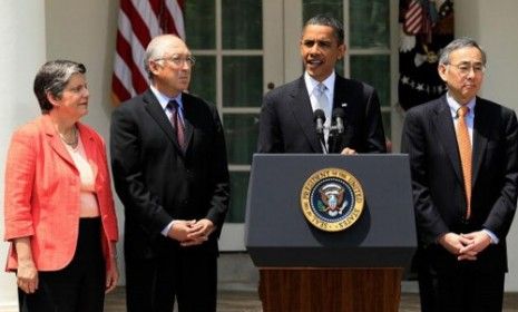 Obama speaks to the press about the BP oil spill.