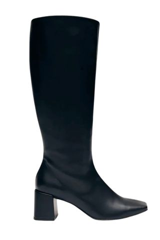 Chalk Black Vegan Leather Boots