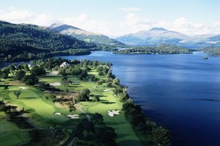 Loch Lomond in Scotland pictured from above