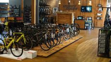 A selection of bikes & e-bikes in a Mike's Bikes store