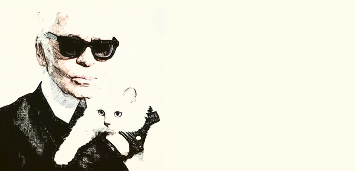 Karl Lagerfeld and his cat Choupette.