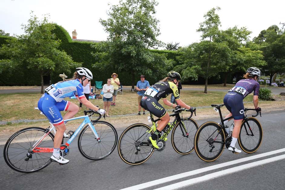 This trio broke away on lap six