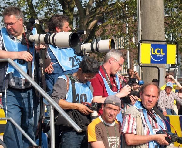 Photographers ready for O'Grady's arrival.