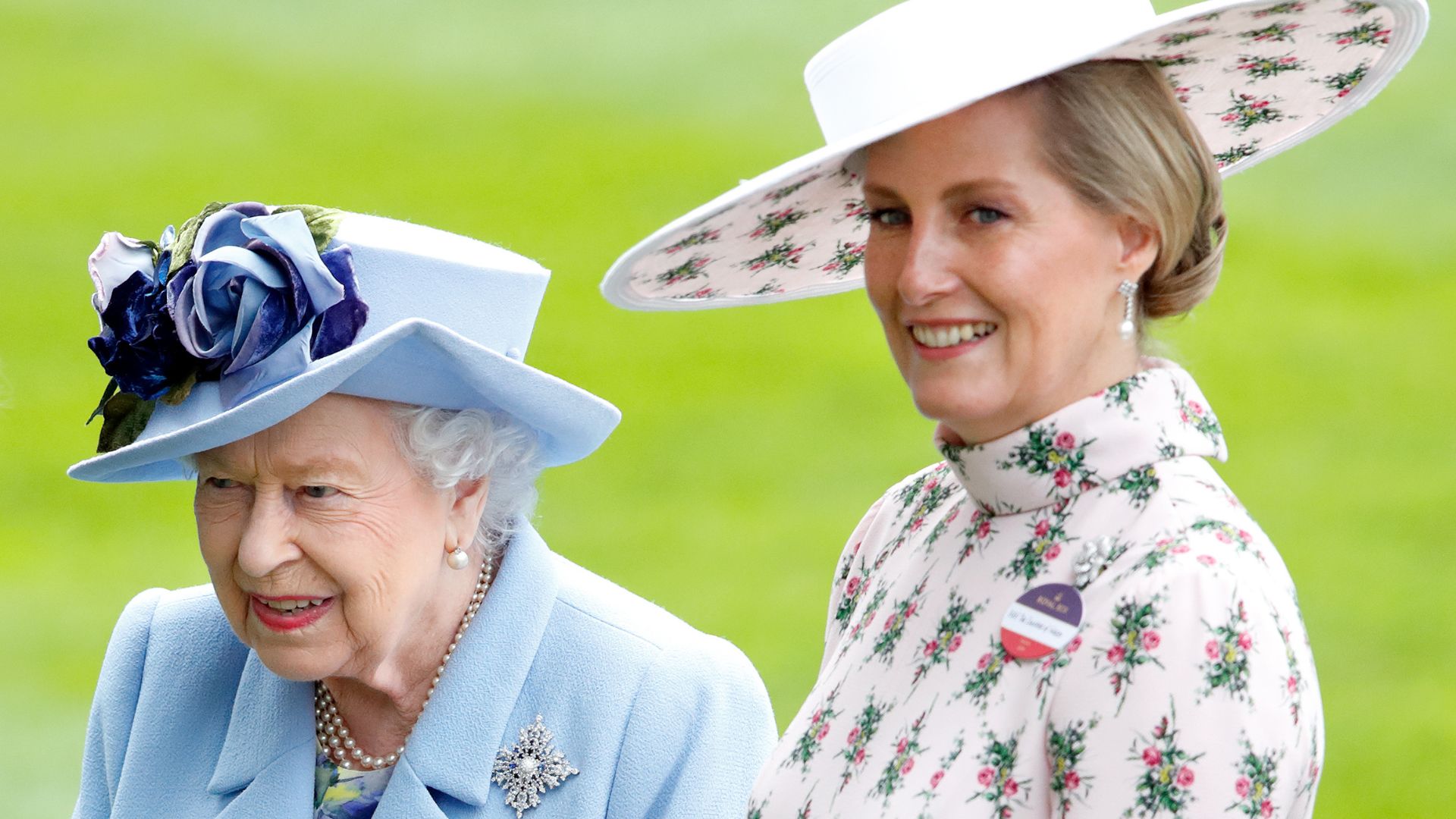 Queen Elizabeth II and Duchess Sophie attend day one of Royal Ascot at Ascot Racecourse on June 18, 2019