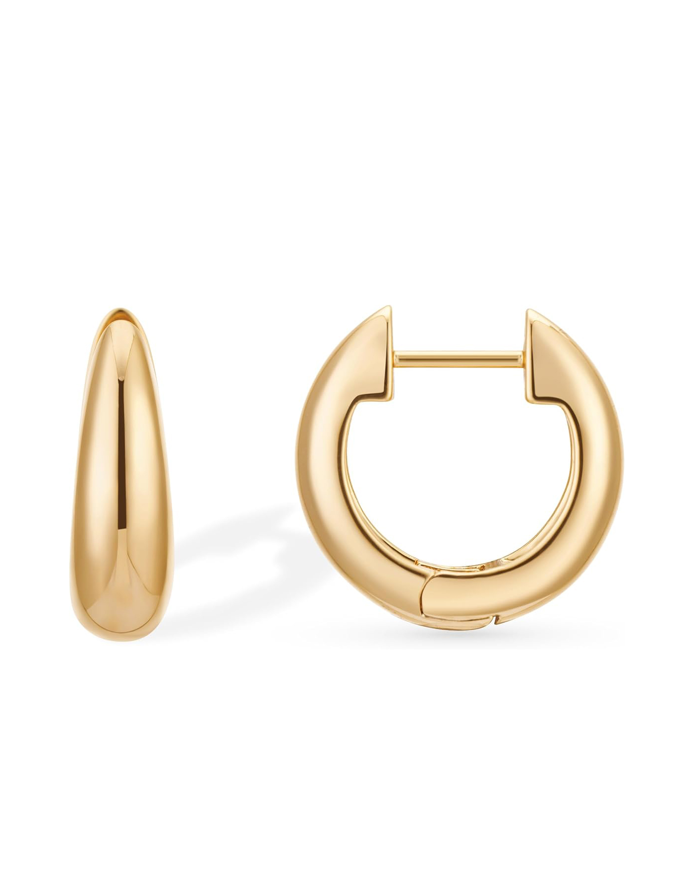 LADYGD, Ladygd 14k Gold Plated Teardrop Huggie Hoop Earrings for Women Polished Minimalist Classic Small Lightweight Hypoallergenic Jewelry Gifts