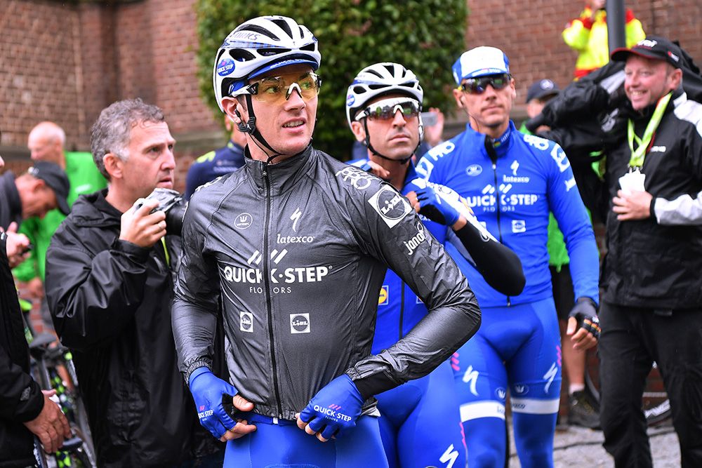 The wet weather forced riders to cover up