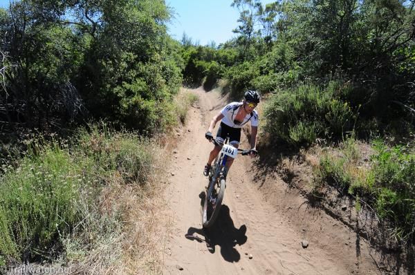 Ryan Burton riding some trails defined by motorcycles