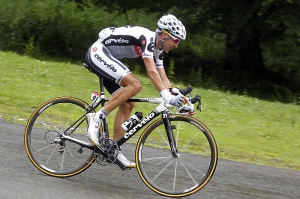 Carlos Sastre (Cervelo) went on the attack but gained nothing in the end.
