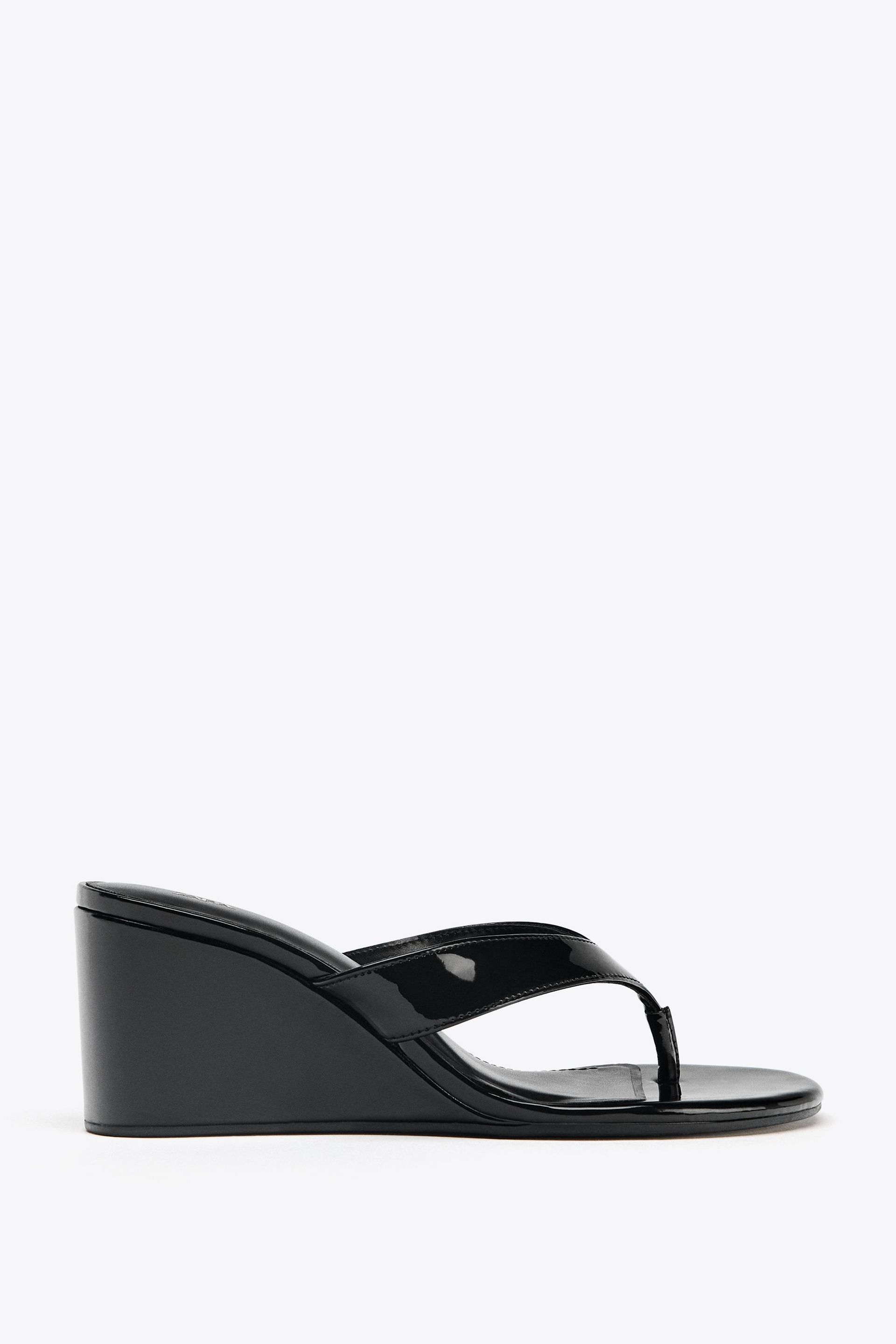 Patent Wedge Sandals
