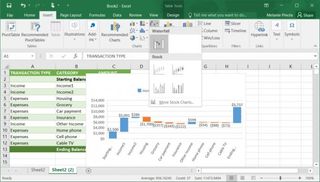 excel insert waterfall