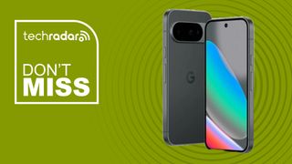 The Google Pixel 10 on a green background. Text reads: Don't miss